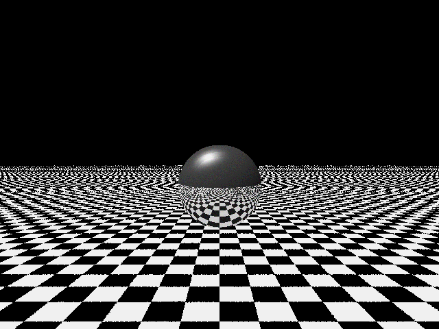 A rendering of a ball with a smooth gradient in the lighting.